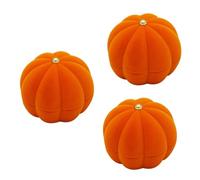 3pcs Box Pumpkin Shaped Earring Display Cabinet Small Storage Travel Jewelry Necklace Holder Organizer Velvet Ring Case