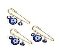 3Pcs Broche Pins Evil Eye amuleto turco ojo malvado para ropa bolsa bufanda decoración