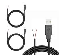 3pcs Cable USB 2.0 USB 22 AWG 2 núcleos 2 m, cable USB extremo abierto cable macho 2 pines desnudo, alimentación USB macho 12V 3A dispositivos USB instalados o reparación reemplazo por cuenta propia