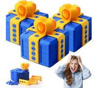 3PCS Caja de Regalo Molesta con Tornillos, Rompecabezas de Broma Impreso en 3D y Juguete Educativo, Divertida y Atractiva Navidad/Inocentes Decoración de Escritorio DIY Blue & Yellow 6×7cm（2.4"×2.8"）