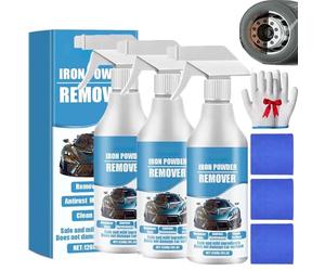 3Pcs Car Rust & Iron Particle Remover Spray,Fast Acting Heavy Duty Metal Cleaner Rust Remover Spray,For Removing Rust And Iron Particles From Cars, Tools, Bolts & More Remover