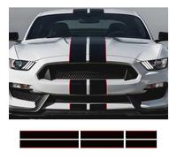 3Pcs Car Stickers, For Ford, For Mustang GT500 GT350 GT Graphics Stripes Kit Vinyl Tuning Cover Auto Hood Bonent Roof Tail Decor Decal