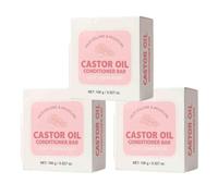 3PCS Castor Oil Conditioner Bar Anti-frizz Nourishing & Soothing Natural Deep Conditioner for All Hair Types Hair Moisturizing 100g