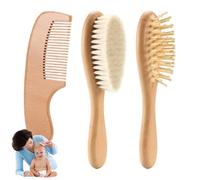 3pcs Cepillo para bebés y juego de peine, cepillo para el cabello recién nacido de la piel ultra suave, masaje del cuero cabelludo Comfort Baby Bath Bath Fathing For Boy Girl, Kits de atención m