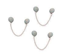 3pcs Chain Sweaters Séteres envolturas de Chal para la Abrazadera de la Abrazadera de cárdigan Clip de Ropa de Mujer Aleación de Accesorio Dark Brown