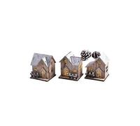 3pcs Christmas Cabin,glow Christmas Village Houses,light Up Wooden Christmas House with Led Light