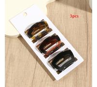 3pcs Clip para el pelo cuadrado hueco de fácil para mujer, clip de tiburón diario para el pelo, medio recogido, clip superior para el pelo, , tocado senior, regalo de vacaciones
