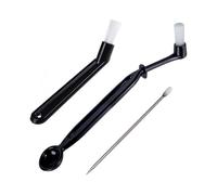 3PCS Coffee Machine Cleaning Brush with Spoon Tool Set, Black