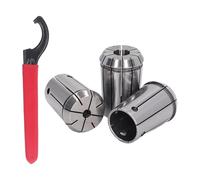 3pcs Collet Chuck Spring Collet Spring Steel Oz25 1/2 1/4 1/8 con llave llave para fresador de fresado Tornio CNC Grabado Mecanizado de alta velocid