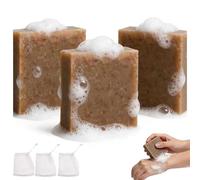 3Pcs Copper Clay Soap,Handmade Mineral-Rich Detox Bar For Face & Body,With Scrubber,Deep Cleansing And Moisturizing,For All Skin Types.