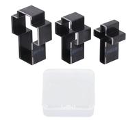 3PCS Crossed Shape Cutting Dies Set, Leather Cutting Dies with Hollow Punch Design, Alloy Steel Craft Dies in 69mm 61mm 53mm for Clean Tidy Leather Crafting Projects