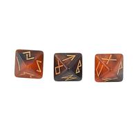 3Pcs Dados rúnicos, Dados para Juegos de rol de Mesa, Juego de Dados 8 Caras con Colores Vivos y Motivos místicos del Cielo Estrellado para Aprender astrología y Hacer predicciones (Oro Negro)
