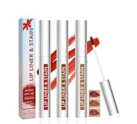 3PCS Delineador de Labios Peel Off Set,Tinte Labial de Larga Duración, Waterproof y Sin Transferencia,Perfilador Labios Alta Pigmentación para Maquillaje Natural,Color Marrón Rojizo,Café,Cacao