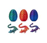 3PCS Dragon Easter Eggs, Dragon Egg Fidget Toy,with 12 Inch Articulated Dragon,3D Printed Dragon Eg