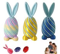 3PCS Easter Spiral Decompression Rabbit Egg,3D Printed Decompression Spiral Cone Toy,Twisty Fidget Egg,Easter 3D Printing Mystery Bunny Egg Fidget Toy,for Adults & Kids Party (3pcs-B)