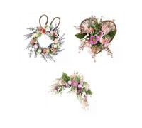 3Pcs Easter Wreath Garland Colored Eggs Spring Wreath