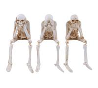 3pcs esqueletos de resina simulada figuras de esqueleto espeluznantes sin ver/escuchar/hablar decoraciones de Halloween para interiores al aire libre