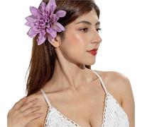 3pcs Fashion Elegance Lily Flower Hair Clip Girls Women Summer Beach Vacation Barrettes Multicolor Hairpin(Purple02)