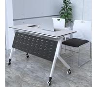 3PCS Folding Conference Table Set, Flip-Top Mobile Office Meeting Tables with Silent Wheels for Office, Classroom, Conference Room (Chairs Not Included)(160x50x75cm)