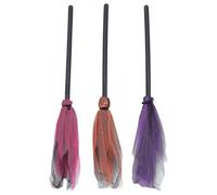 3PCS Halloween Evil Witch Costume Accessories Plastic and Mesh Witch Broom