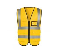 3pcs High Visibility Safety Vest Protective Workwear With Reflective Strips Outdoor Work Traffic Vests Para Correr(Gold)