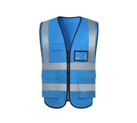 3pcs High Visibility Safety Vest Protective Workwear With Reflective Strips Outdoor Work Traffic Vests Para Correr(Blue)