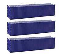 3pcs HO Escala Sin Decorar 40' (ft) Contenedores de Envío 1:87 Deep Bule acanalado lado contenedor C8740DB