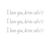 3Pcs I Love You Car Sticker, Driving Safe Mirror Sticker, Drive Safe I Love You Calcomanía retrovisor (blanco)