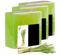 3pcs jabón de citronela para humanos, 100 g de jabón de jabón para hombres naturales para humanos para jabón de jabón de jabón de hierba de limón orgánica para el cuerpo y los elementos esencial