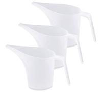 3pcs Jarra Medidora de Plástico, 1000 ml Jarras Medidoras de Mezcla, Transparente Escala Taza Medidora de Boca Larga con Mango Antideslizante para Hornear, Cocinar, Hacer Velas de Jabón
