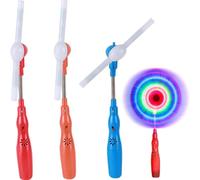 3PCS LED Swivel Fan Wand LED Windmill Spinner Toy Light Up Flashing Fan
