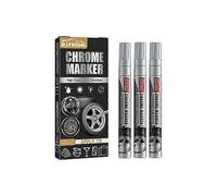3pcs Liquid Chrome Marker Set Chrome Touch Up Markers for Model Metal Cars Tire Diy Art Craft Repair Silver Paint Markers