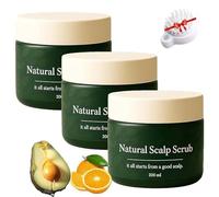 3Pcs Lissima Natural Scalp Scrub,Deep Cleansing & Nourishing Exfoliating,Removing Deposits,Moisturizing And Comfortable, Gentle Formula For All Hair Types