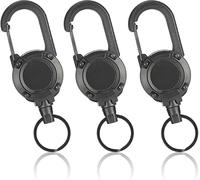 3pcs Llavero RetráCtil, RetráCtil con MosquetóN Clip MosquetóN de Carrete Credencial RetráCtiles Carrete de Insignia RetráCtil MosquetóN de Carrete Para Oficina Autobús Llavero Retractil