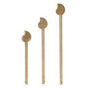 3PCS Locking Pin, Cabinet Key Bronze Tone Brass Door Latch with Leaf Style Chinese Home Furniture for Drawer Wardrobe Door