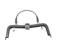 3pcs/lot 20.5cm M Vintage Metal Purse Frame Golden Antique Bronze Silver Kiss Clasp Handle DIY Bag Accessories(Black)