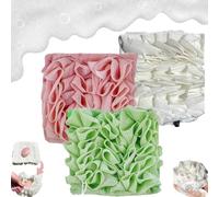3PCS Loufee Loofah Washcloth, 2-in-1 Bath Loofah Sponge, The Leeffa Soft Loofah and Washcloth, Exfoliating Bath Sponge, Luffa Back Scrubber for Shower (05)