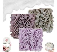 3PCS Loufee Loofah Washcloth, 2-in-1 Bath Loofah Sponge, The Leeffa Soft Loofah and Washcloth, Exfoliating Bath Sponge, Luffa Back Scrubber for Shower (04)
