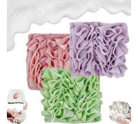 3PCS Loufee Loofah Washcloth, 2-in-1 Bath Loofah Sponge, The Leeffa Soft Loofah and Washcloth, Exfoliating Bath Sponge, Luffa Back Scrubber for Shower (03)