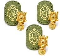 3PCS Lucky Turtle Wallet Charm Gold Coin Purse Bag Feng Shui Gift (Green)