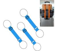 3PCS Luggage Straps for Suitcases, Multi Use Strong Adjustable Luggage Connector Straps for Suitcases, Wear-Resistant Rainbow Travel Straps,Add A Bag Easy to Travel Suitcase (Blue)