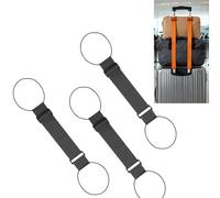 3PCS Luggage Straps for Suitcases, Multi Use Strong Adjustable Luggage Connector Straps for Suitcases, Wear-Resistant Rainbow Travel Straps,Add A Bag Easy to Travel Suitcase (Black)