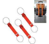 3PCS Luggage Straps for Suitcases, Multi Use Strong Adjustable Luggage Connector Straps for Suitcases, Wear-Resistant Rainbow Travel Straps,Add A Bag Easy to Travel Suitcase (Red)