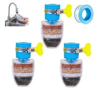 3Pcs Magic Charcoal Water Filter - Carbon WaterFilter Faucet for Sink Faucet - 6 Layer Carbon FaucetWater Filter Splash-Proof for Kitchen Bathroom Sink (3Pcs*Blue)