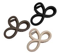 3Pcs Medio Accesorios Cabello, Pinza para Cabello Mate,Clips para Tiburón, Accesorios para el Cabello Mate para Niñas con Medio Largo (Negro,Beige,Marrón)
