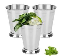 3pcs Mint Julep tazas, tazas de cóctel de acero inoxidable bebidas mezcladas barra de vidrio taza de cerveza 13 oz/400 ml accesorios de barra