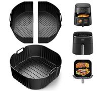 3PCS Molde Silicona Freidora de Aire 23cm, 2 x 3.1L + 1 x 6.2L Air Fryer Accesorios Para Cosori 5,5L/6L/6,L, Philips 2000 6.2L Na230, Reutilizables Accesorios Freidora De aire, Recipiente Air Fryer