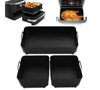 3Pcs Molde Silicona Freidora de Aire, Antiadherentes Bandeja Airfryer para Freidora de Aire para Ninja Foodi AF500EU 10,4 L, Air Fryer Accessories para Freidora de Aire Caliente Ninja AF500EU (3Pcs)