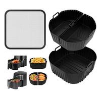 3pcs Molde Silicona Freidora de Aire para COSORI 5.5L y COSORI6.0L, y Philips: NA230 COSORI6.2L, con Protector de pantalla para freidora de aire para Air Fryer, Microondas, Horno Moldes de Silicona