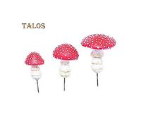 3Pcs Mushroom Ornaments UV Resistant Decorative Compact Wonderful Glow in The Dark Garden Mushroom Figurines Garden Accessories